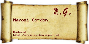 Marosi Gordon névjegykártya